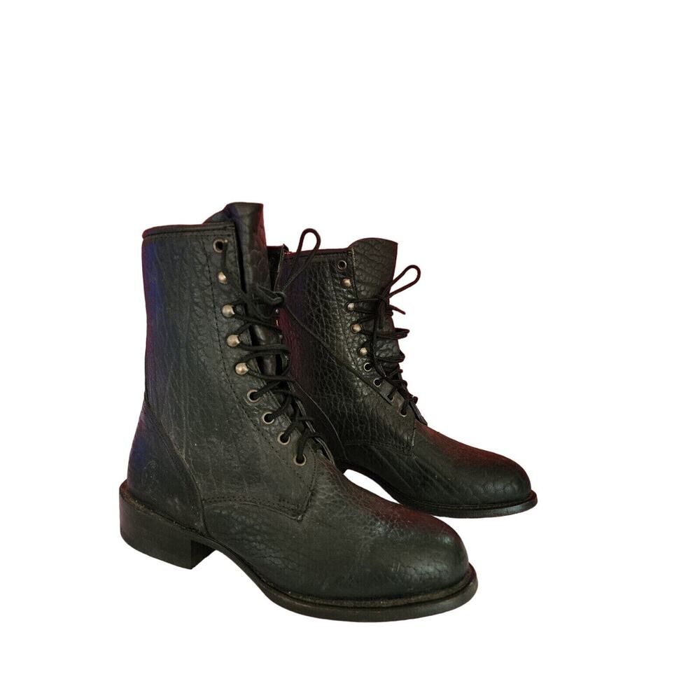 Vtg Durango Men's Size 7.5 Black Leather Lace Up Boots